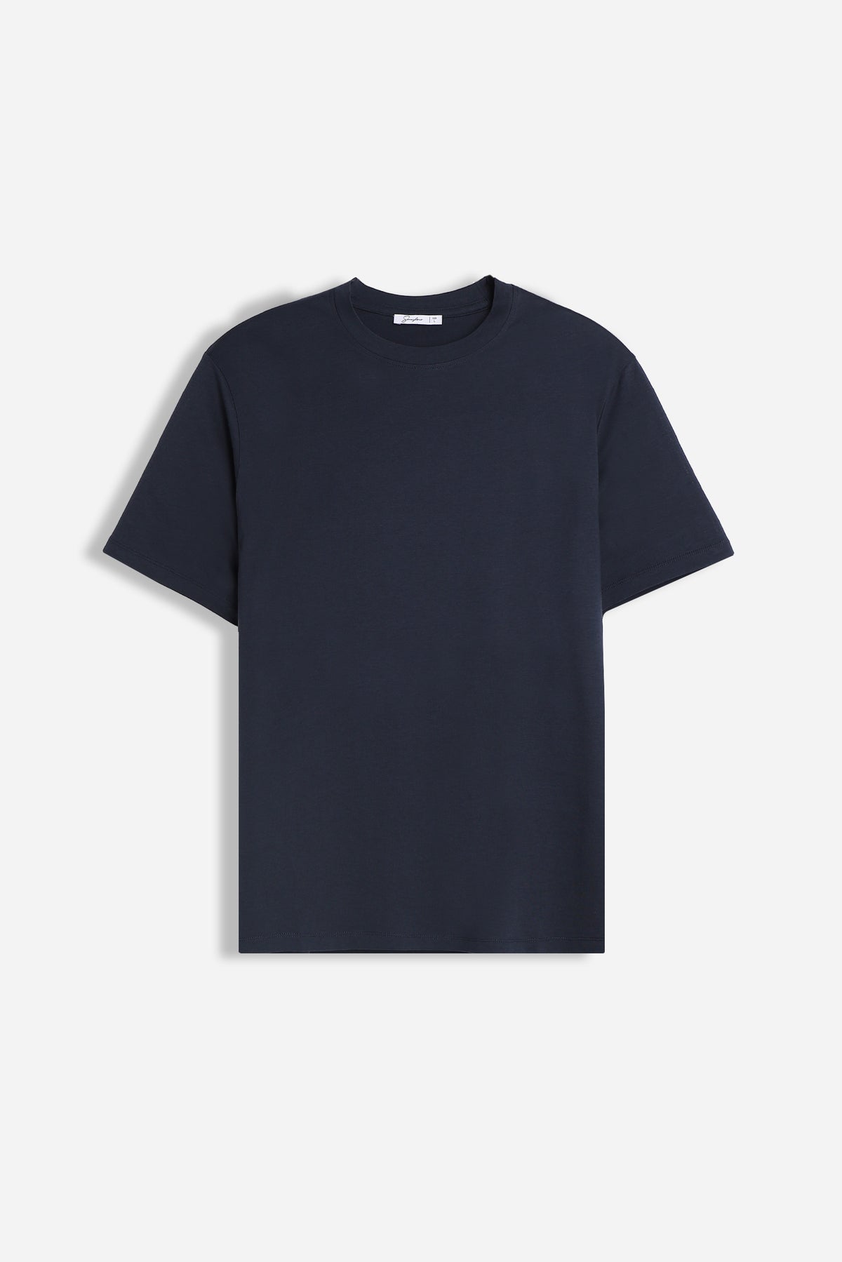 T-SHIRT GIROCOLLO IN COTONE MORBIDO BLEU
