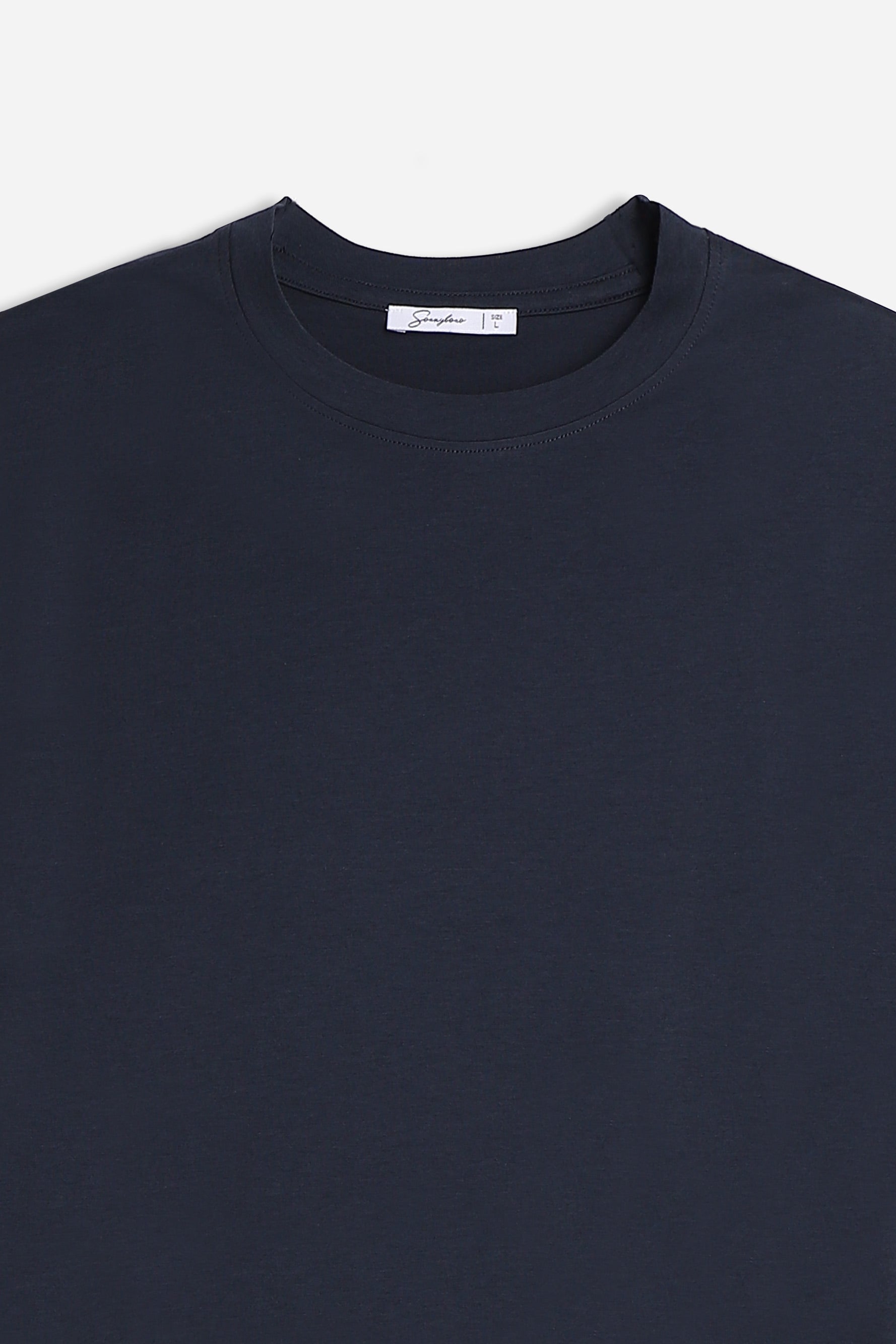 T-SHIRT GIROCOLLO IN COTONE MORBIDO BLEU