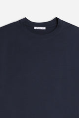 T-SHIRT GIROCOLLO IN COTONE MORBIDO BLEU