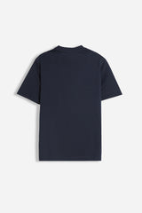 T-SHIRT GIROCOLLO IN COTONE MORBIDO BLEU