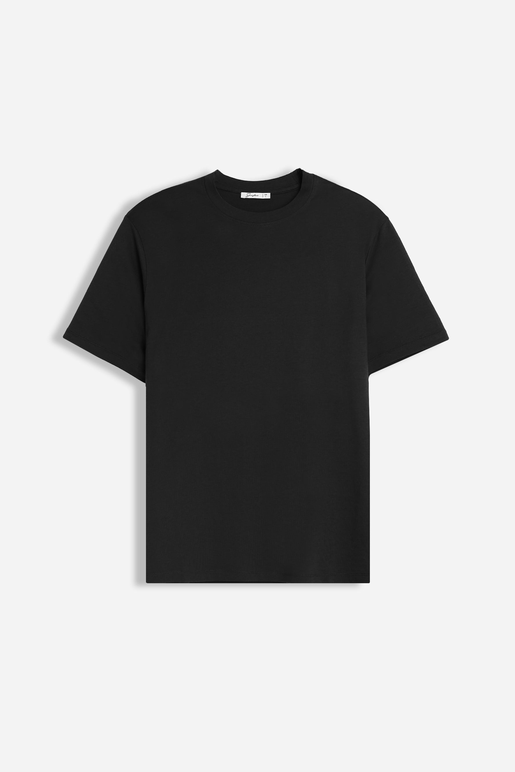 T-SHIRT GIROCOLLO IN COTONE MORBIDO NERO