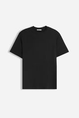 T-SHIRT GIROCOLLO IN COTONE MORBIDO NERO