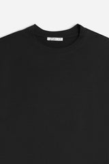 T-SHIRT GIROCOLLO IN COTONE MORBIDO NERO