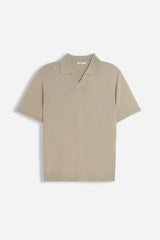 POLO COLLO DERBY TESSUTO MORBIDO BEIGE CHIARO