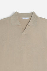 POLO COLLO DERBY TESSUTO MORBIDO BEIGE CHIARO