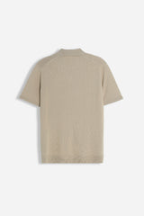 POLO COLLO DERBY TESSUTO MORBIDO BEIGE CHIARO