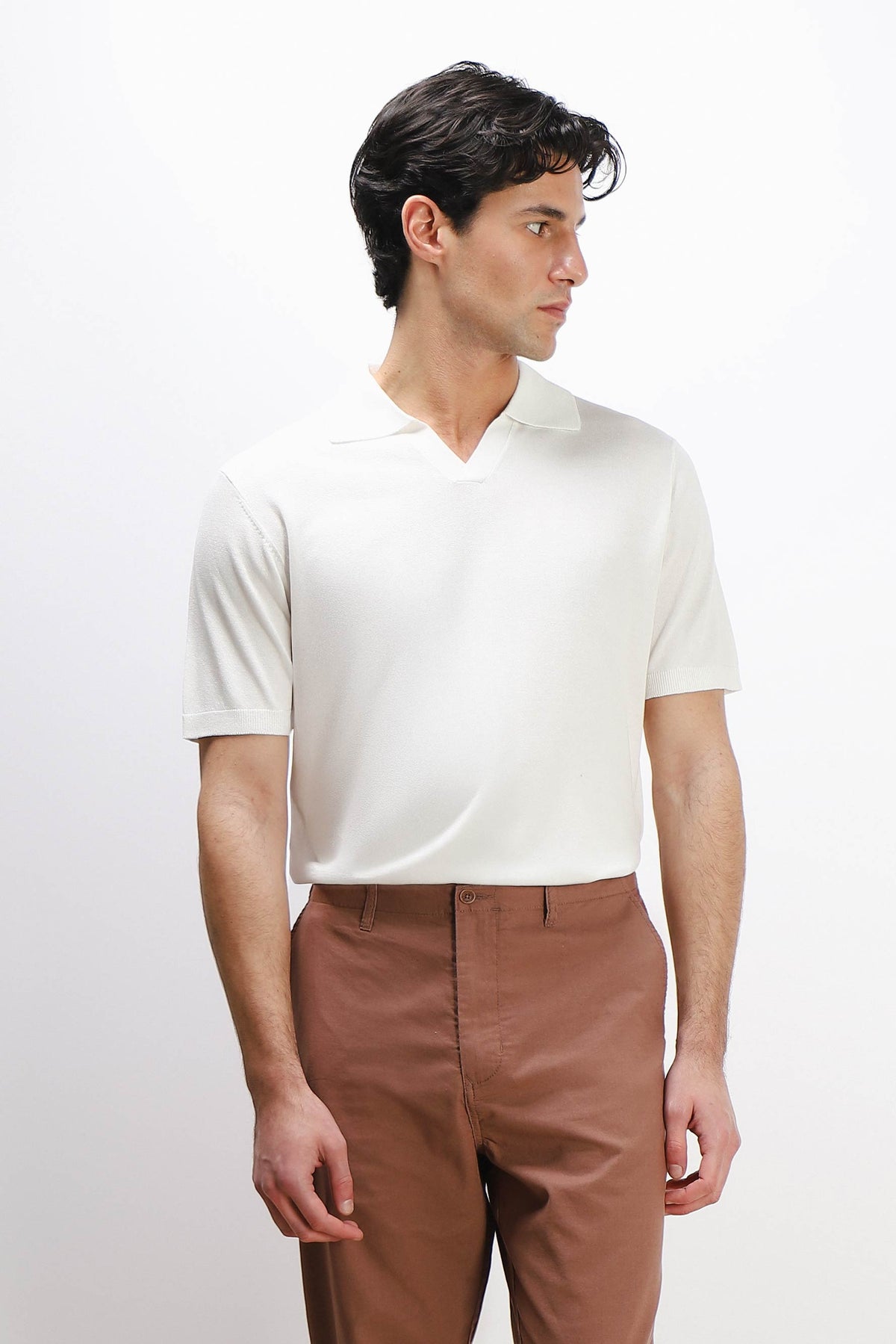 POLO COLLO DERBY TESSUTO MORBIDO BIANCO