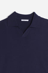 POLO COLLO DERBY TESSUTO MORBIDO BLEU