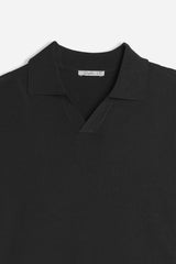 POLO COLLO DERBY TESSUTO MORBIDO NERO