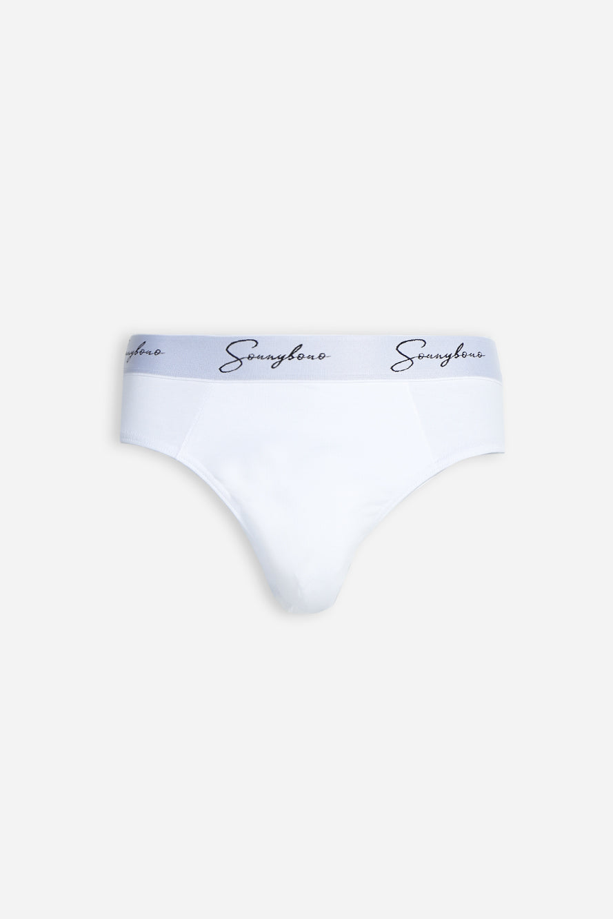 SLIP CON ELASTICO A CONTRASTO BIANCO
