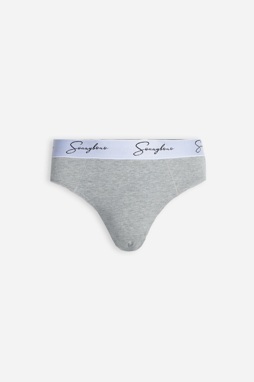 SLIP CON ELASTICO A CONTRASTO GRIGIO