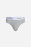 SLIP CON ELASTICO A CONTRASTO GRIGIO