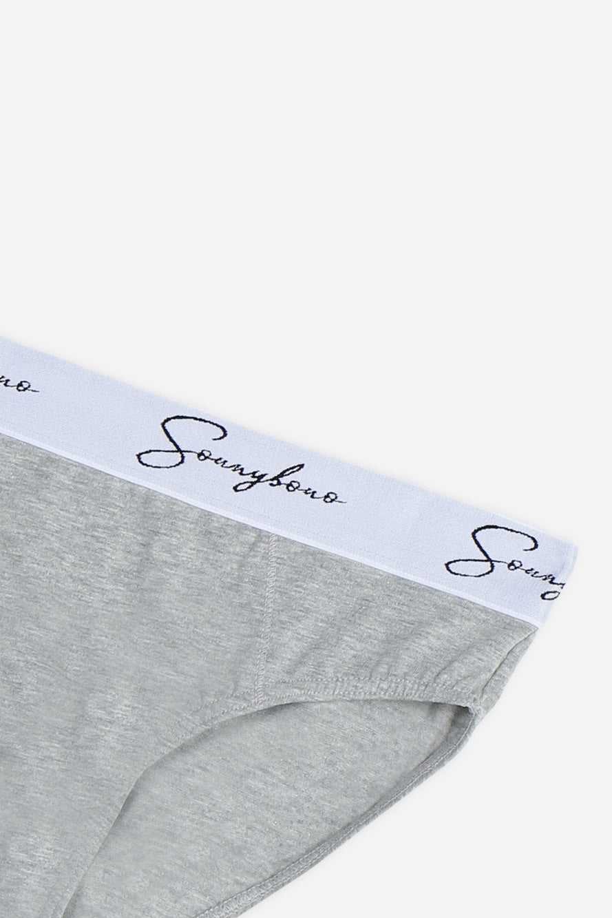 SLIP CON ELASTICO A CONTRASTO GRIGIO