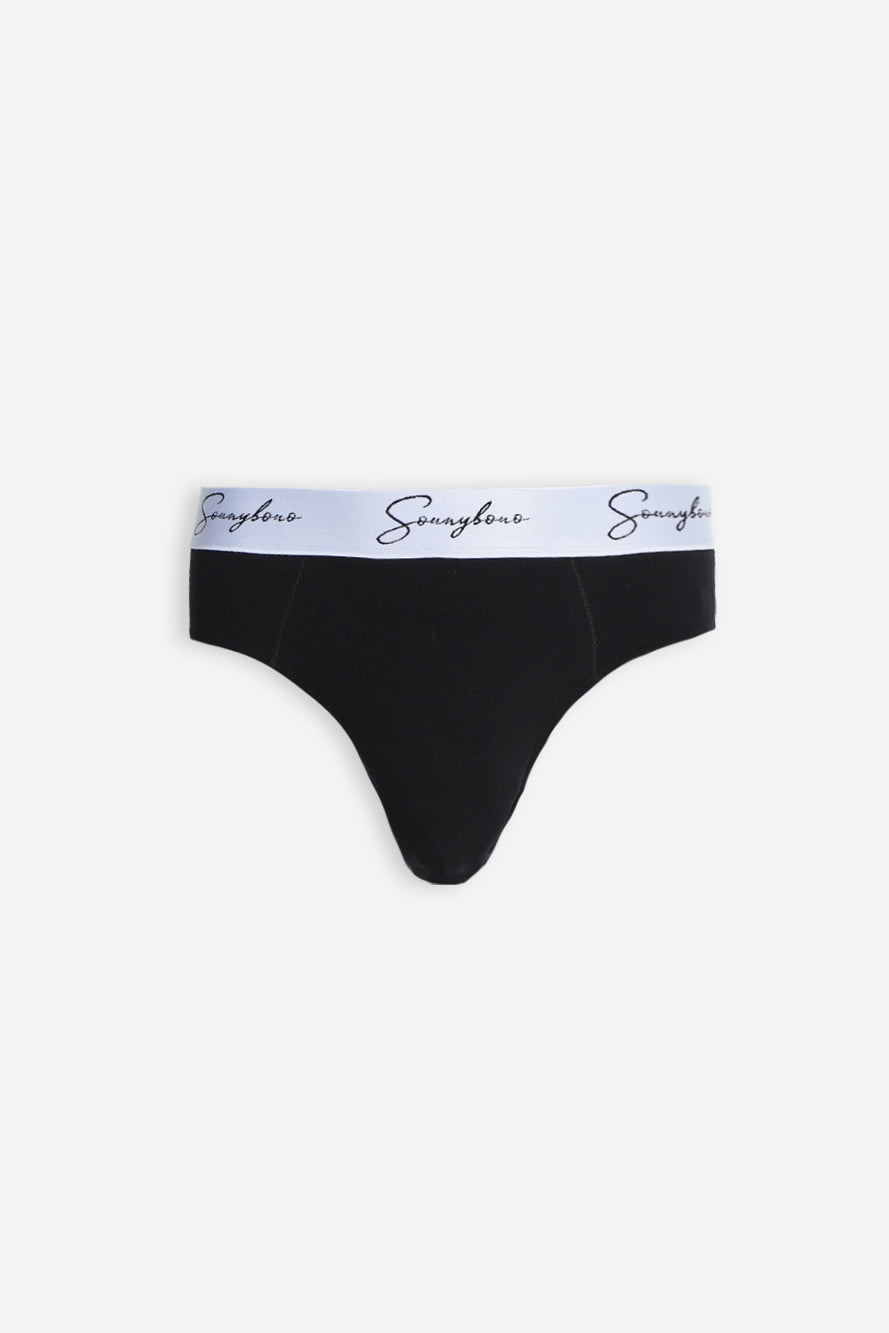 SLIP CON ELASTICO A CONTRASTO NERO