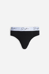 SLIP CON ELASTICO A CONTRASTO NERO
