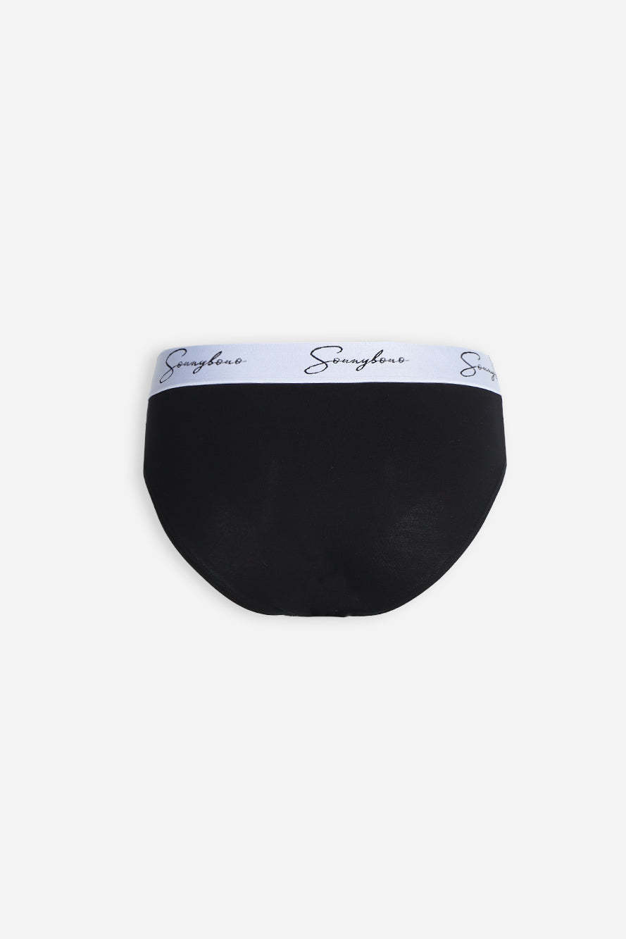 SLIP CON ELASTICO A CONTRASTO NERO