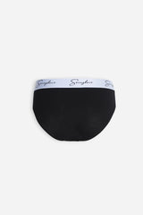 SLIP CON ELASTICO A CONTRASTO NERO