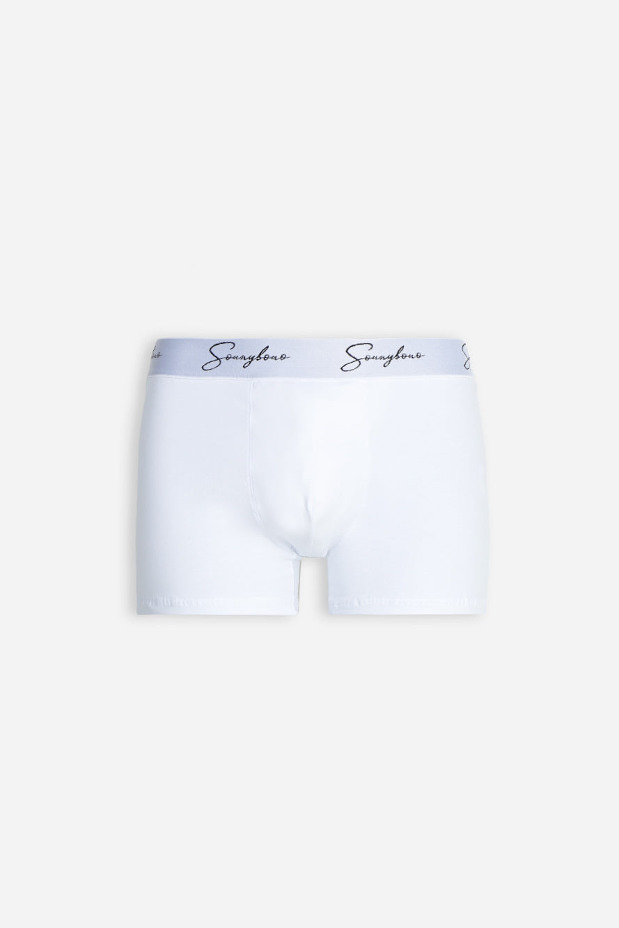 BOXER CON ELASTICO A CONTRASTO BIANCO