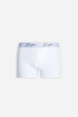 BOXER CON ELASTICO A CONTRASTO BIANCO