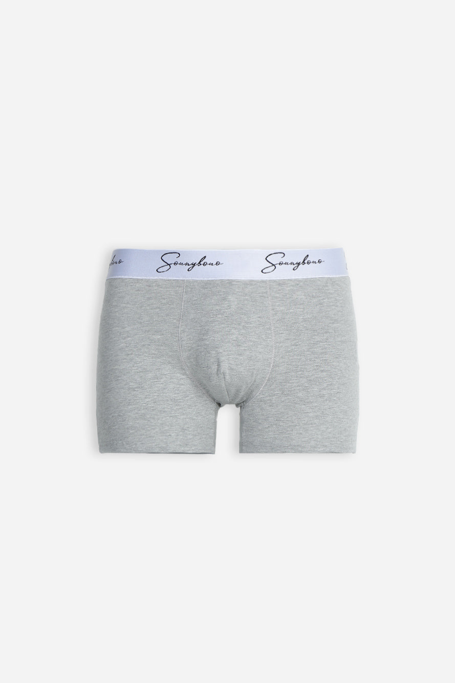 BOXER CON ELASTICO A CONTRASTO GRIGIO