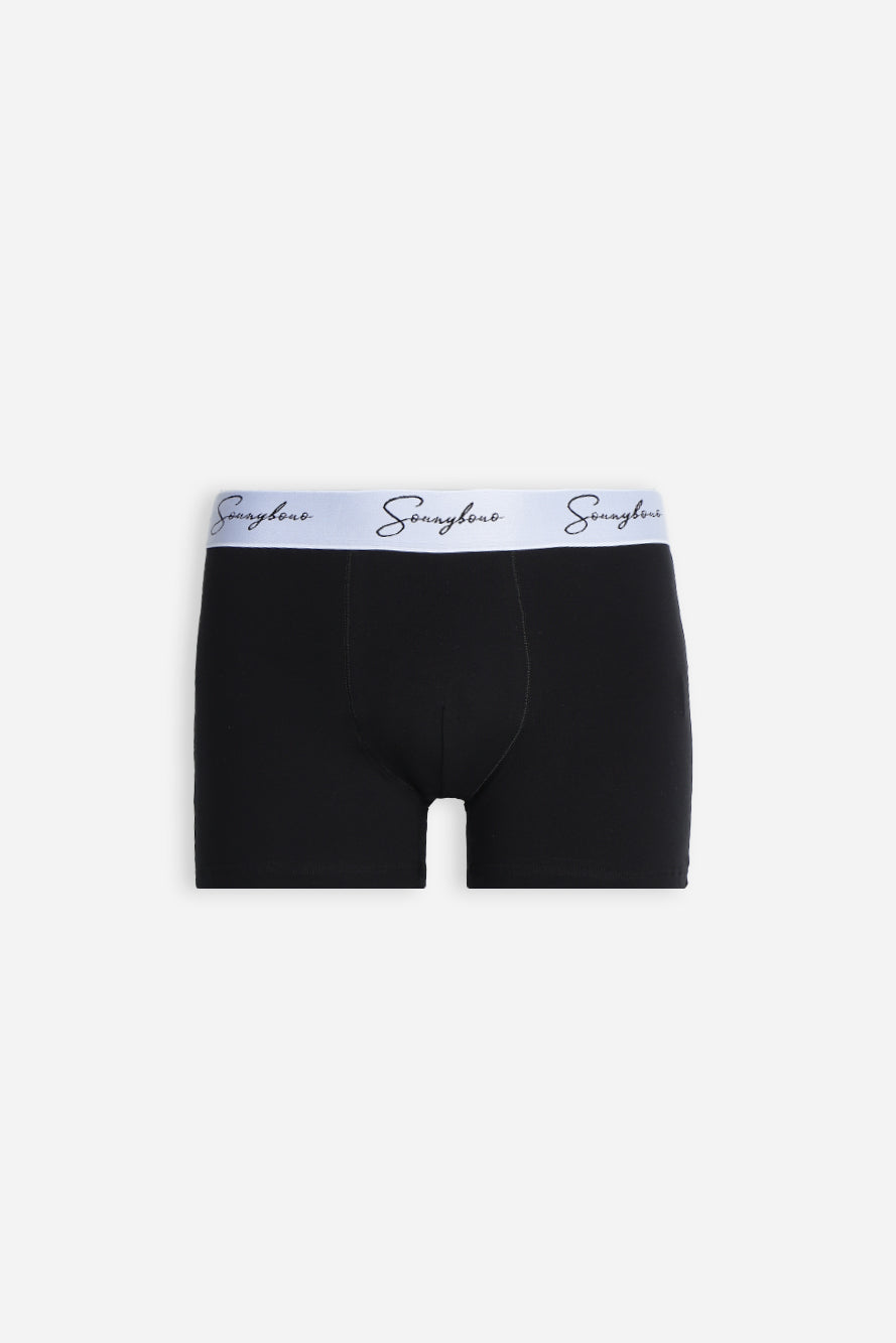BOXER CON ELASTICO A CONTRASTO NERO