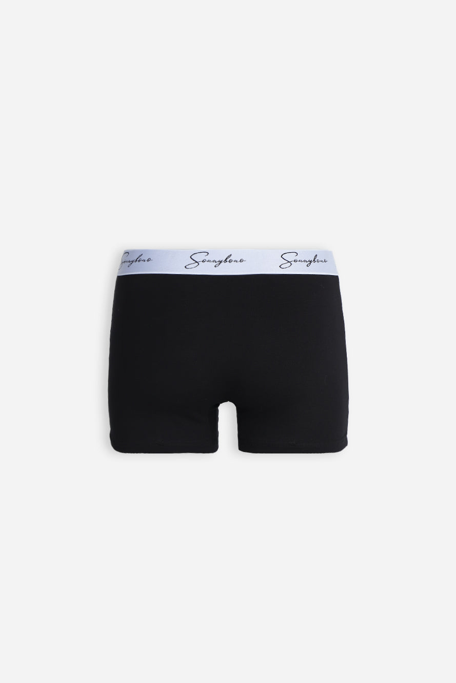 BOXER CON ELASTICO A CONTRASTO NERO