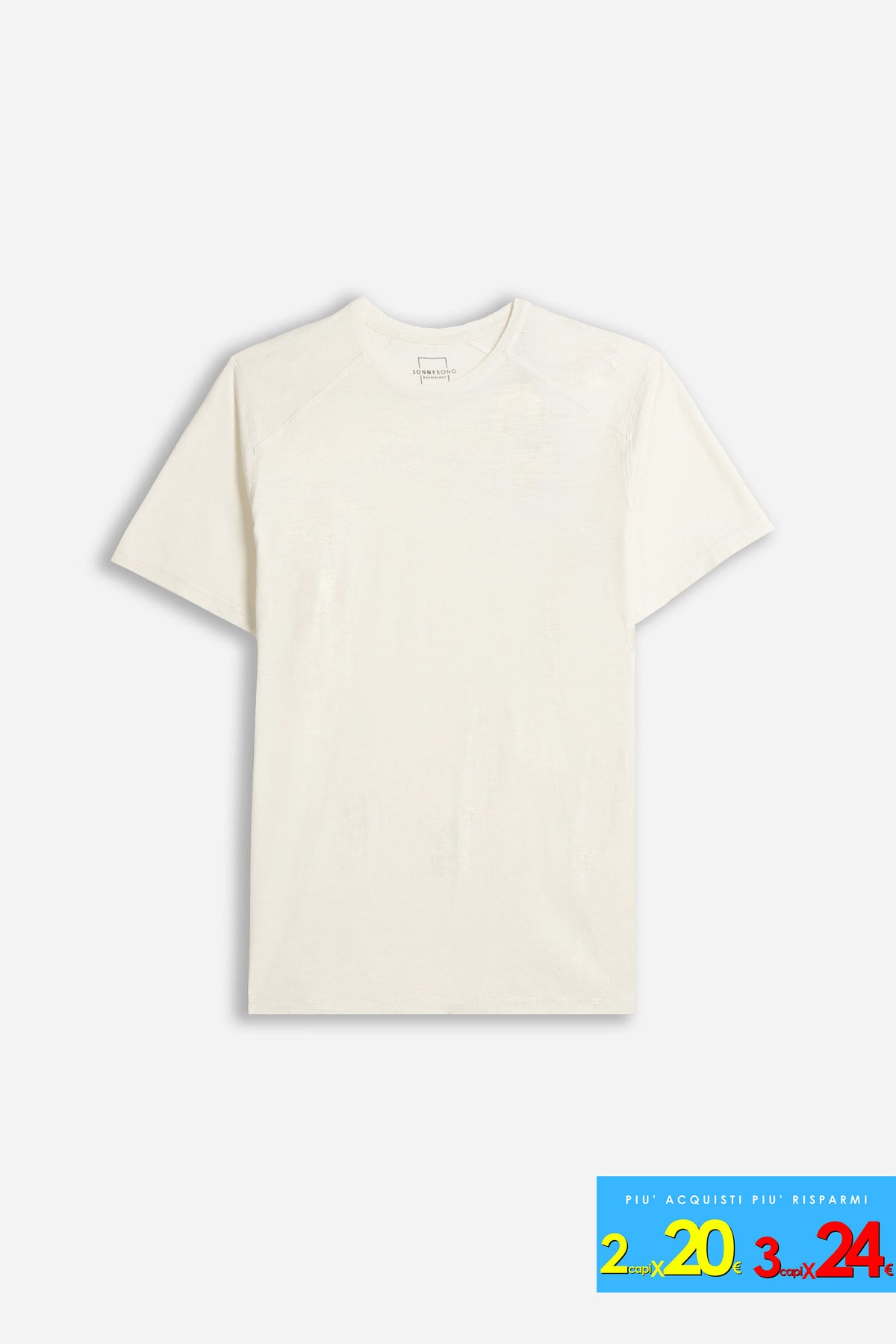 T-SHIRT GIROCOLLO BASIC SLUB GESSO