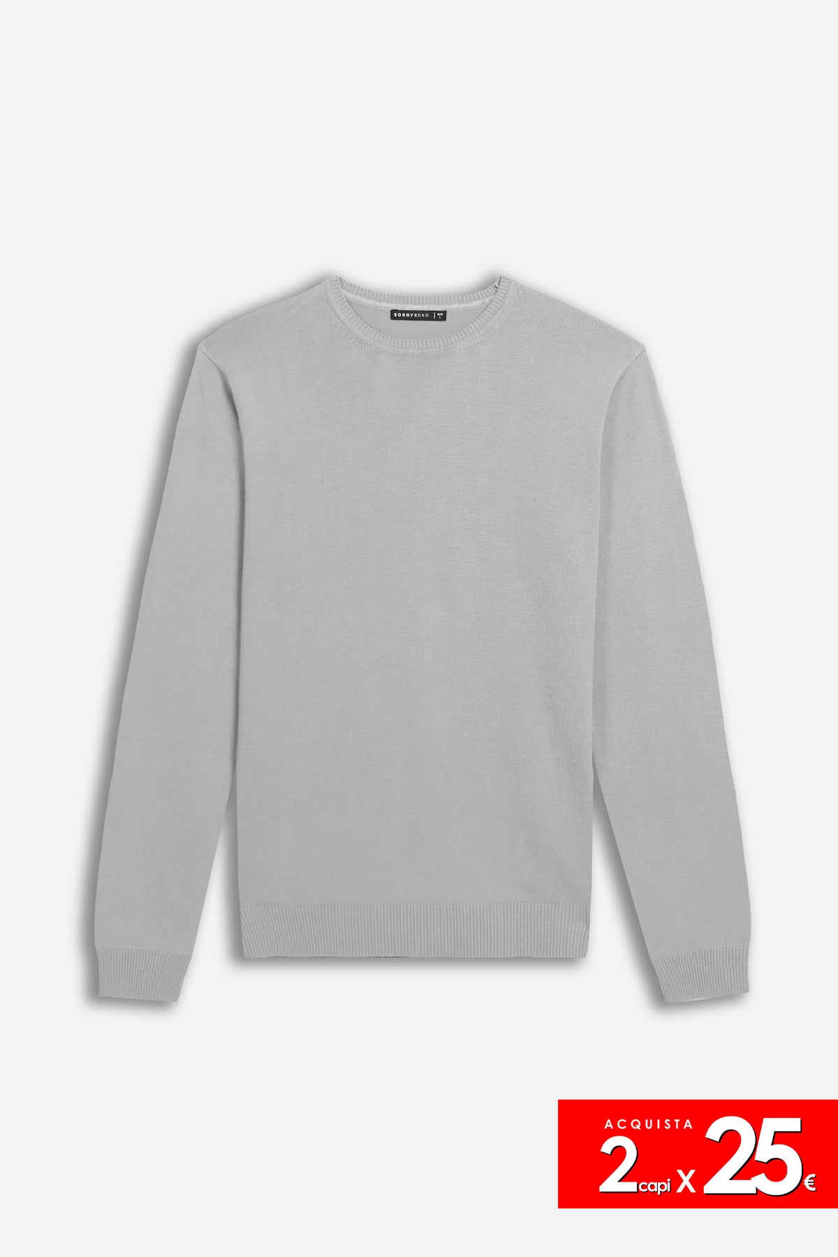 MAGLIA GIROCOLLO BASIC GRIGIO CHIARO