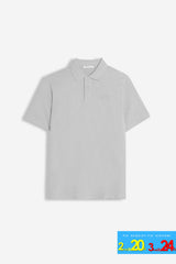 POLO PIQUET BASIC TINTA UNITA GRIGIO GHIACCIO