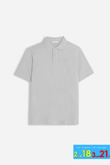 POLO PIQUET BASIC TINTA UNITA GRIGIO GHIACCIO