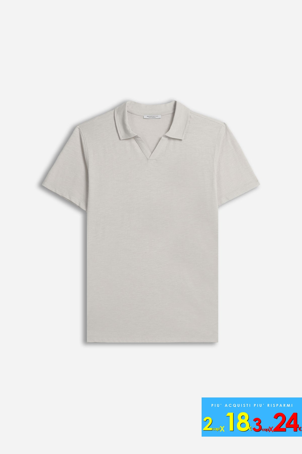 POLO SLUB CON COLLO DERBY GRIGIO GHIACCIO