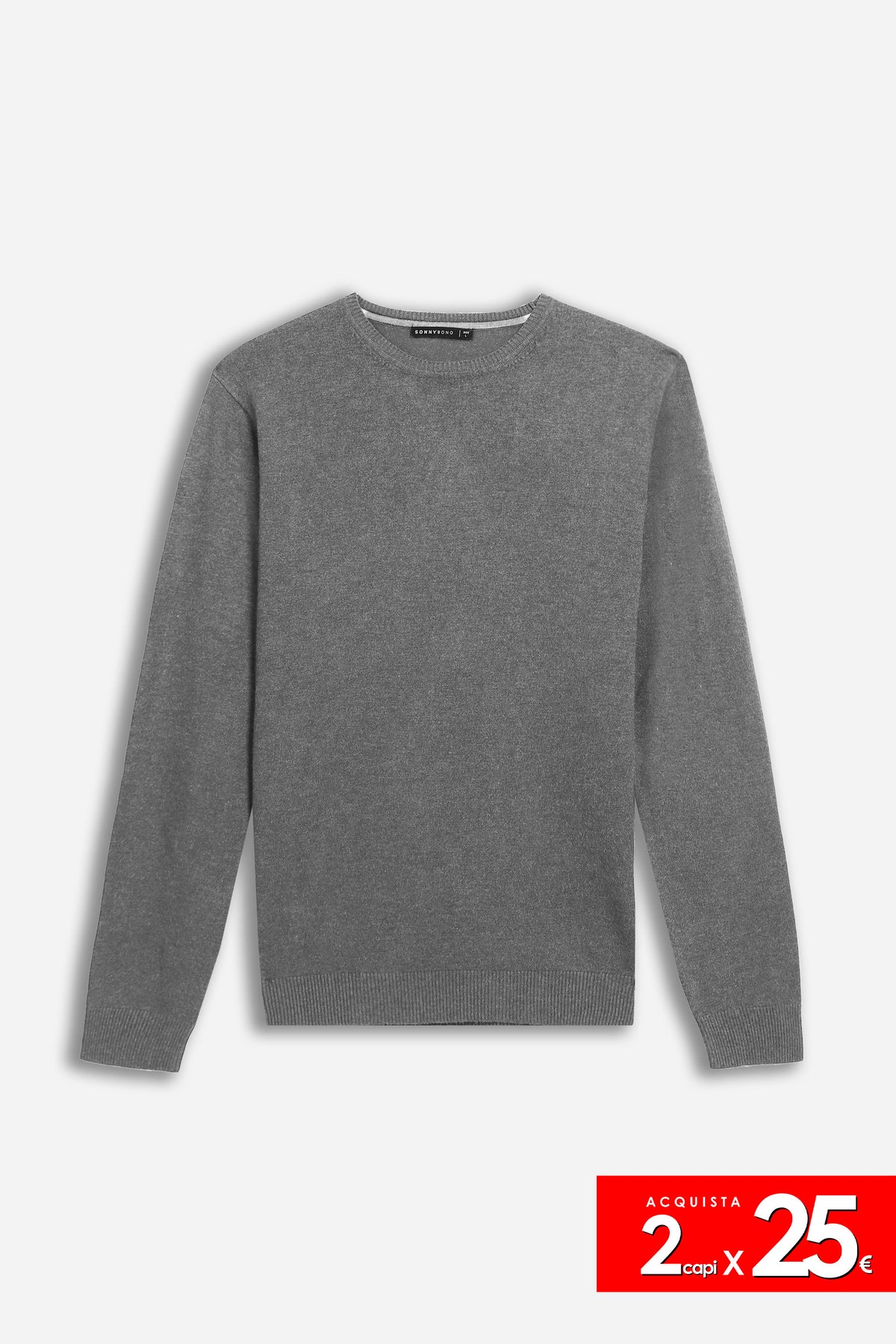 MAGLIA GIROCOLLO BASIC GRIGIO MEDIO