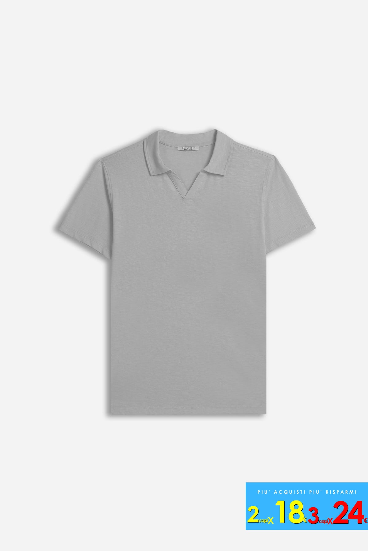 POLO SLUB CON COLLO DERBY GRIGIO SCURO