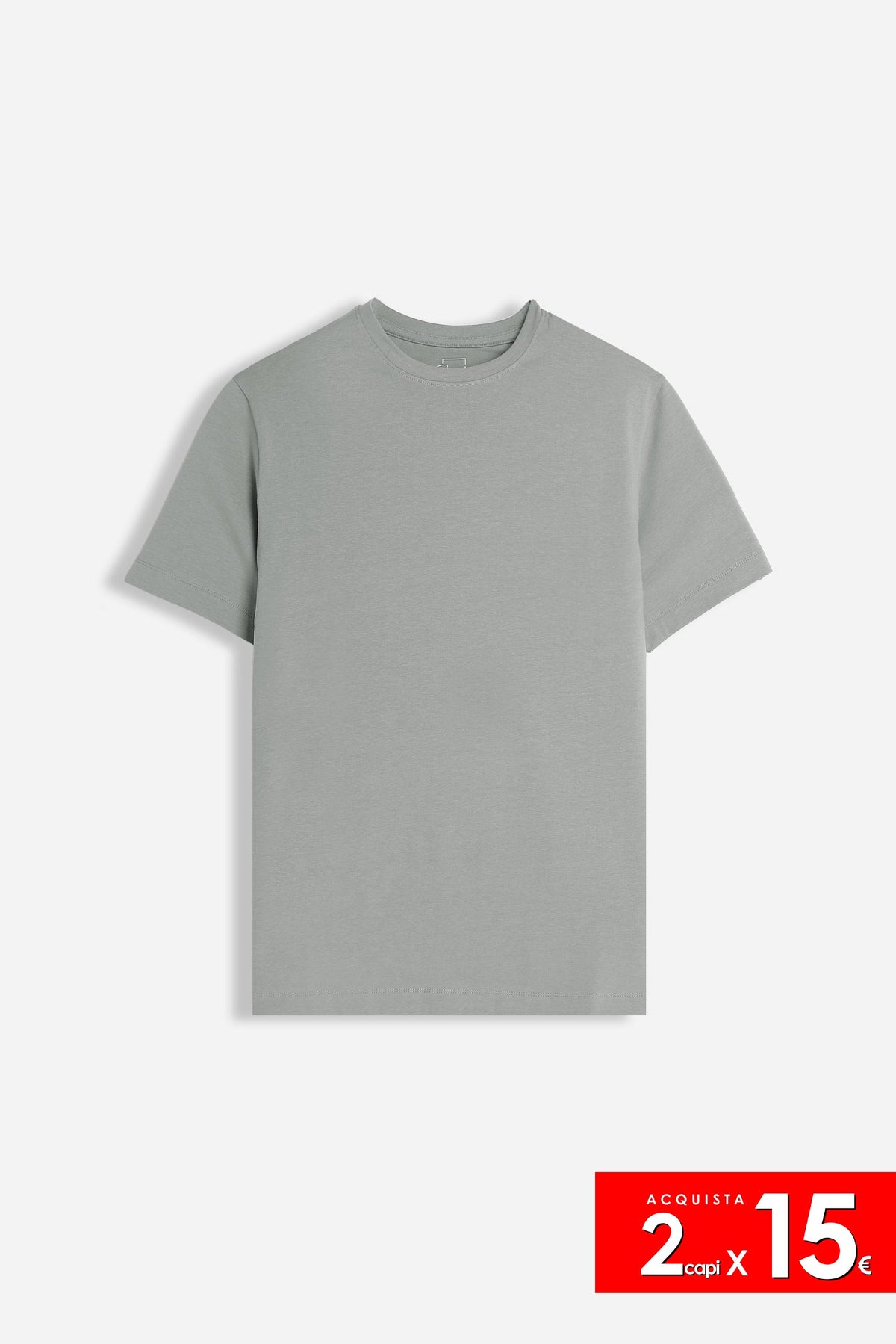 T-SHIRT GIROCOLLO BASIC STRETCH GRIGIO SCURO