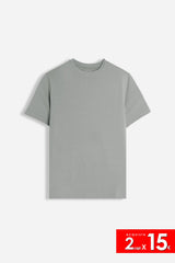 T-SHIRT GIROCOLLO BASIC STRETCH GRIGIO SCURO