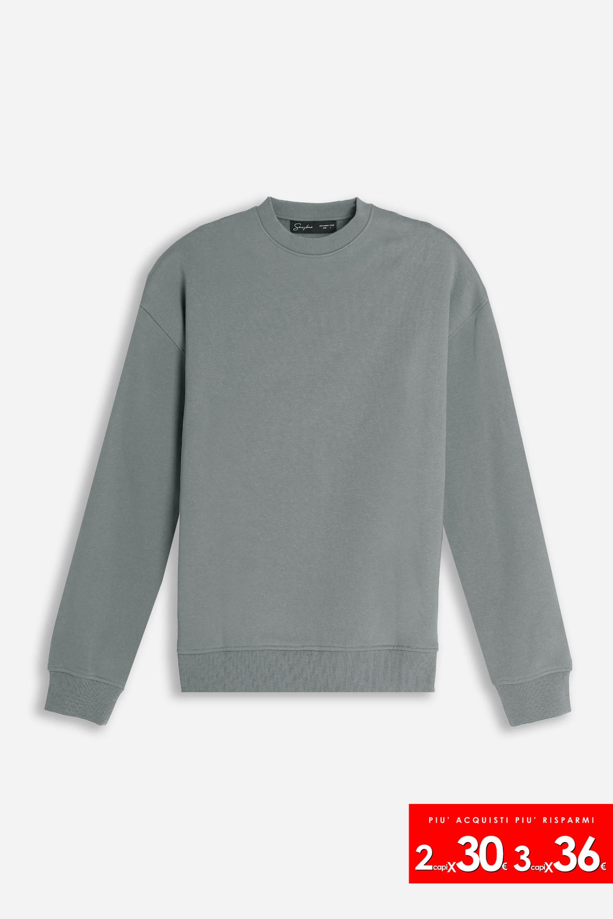 FELPA GIROCOLLO BASIC GRIGIO MEDIO