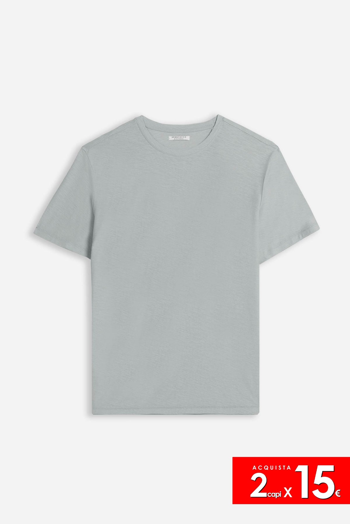 T-SHIRT GIROCOLLO SLUB GRIGIO