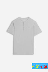 T-SHIRT SLUB SERAFINO CON TASCHINO GRIGIO