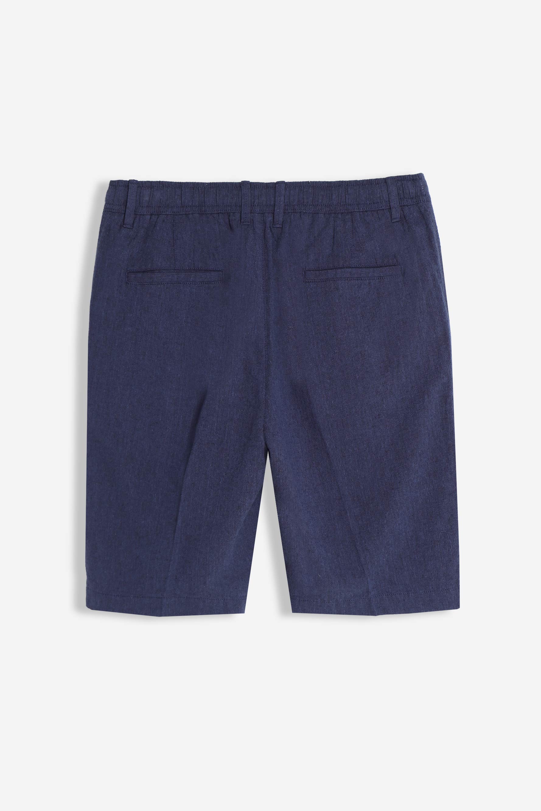 BERMUDA MISTO LINO MEZZA COULISSE BLEU