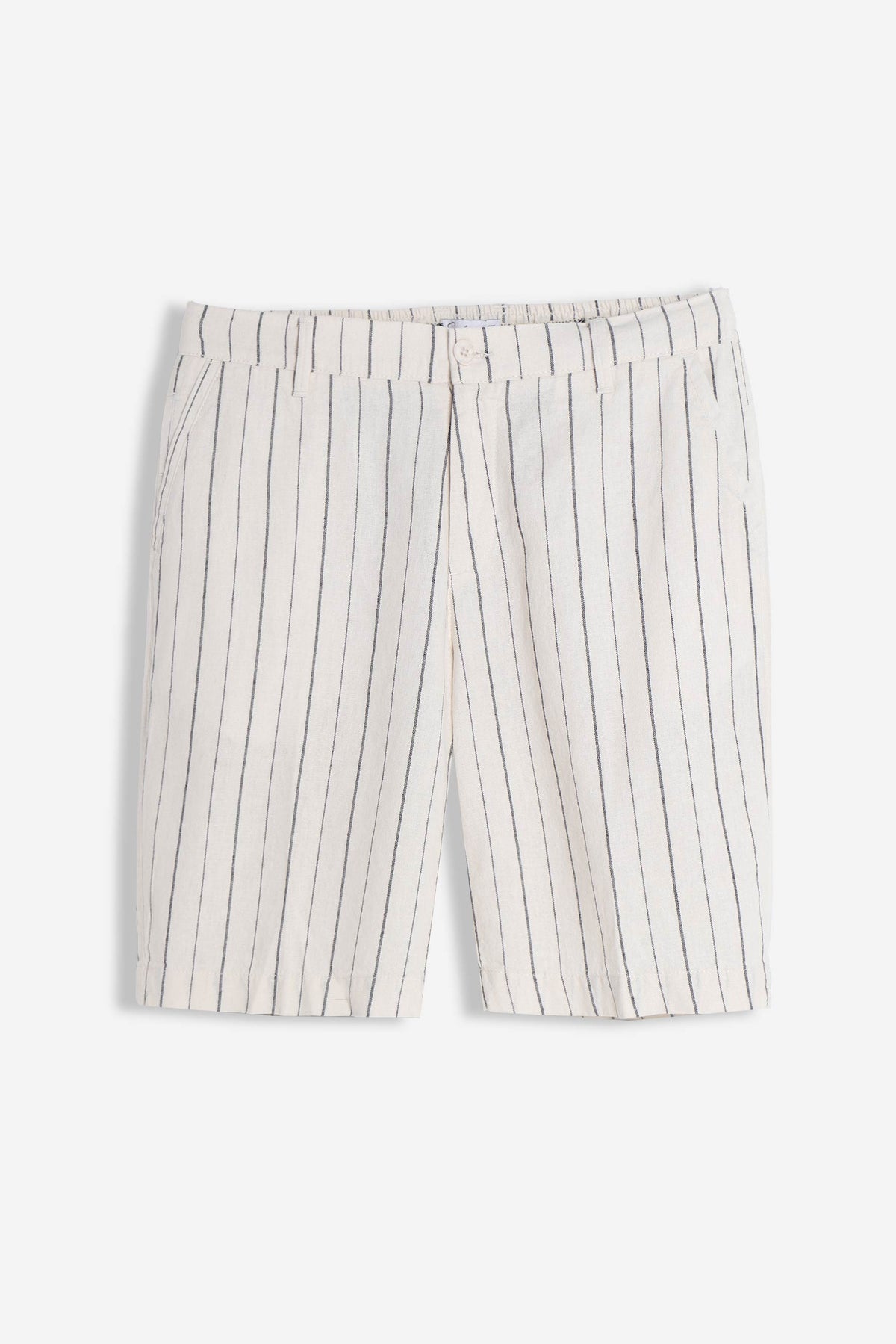 BERMUDA MISTO LINO MEZZA COULISSE F PANNA