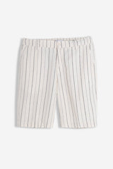 BERMUDA MISTO LINO MEZZA COULISSE F PANNA