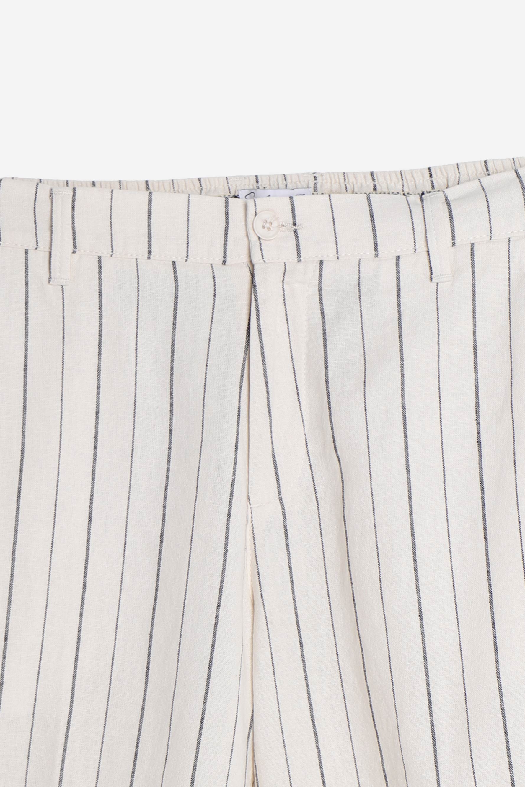 BERMUDA MISTO LINO MEZZA COULISSE F PANNA