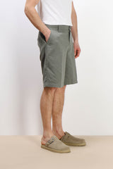 BERMUDA MISTO LINO MEZZA COULISSE VERDE MILITARE