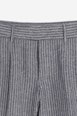 BERMUDA MISTO LINO CON FIBBIE LATERIALI F-DENIM