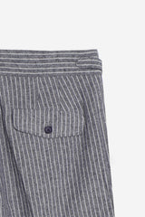BERMUDA MISTO LINO CON FIBBIE LATERIALI F-DENIM