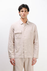 OVERSHIRT IN MISTO LINO SABBIA