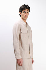 OVERSHIRT IN MISTO LINO SABBIA