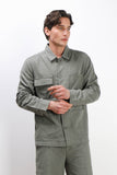 OVERSHIRT IN MISTO LINO VERDE MILITARE