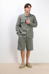 OVERSHIRT IN MISTO LINO VERDE MILITARE