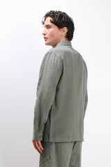 OVERSHIRT IN MISTO LINO VERDE MILITARE